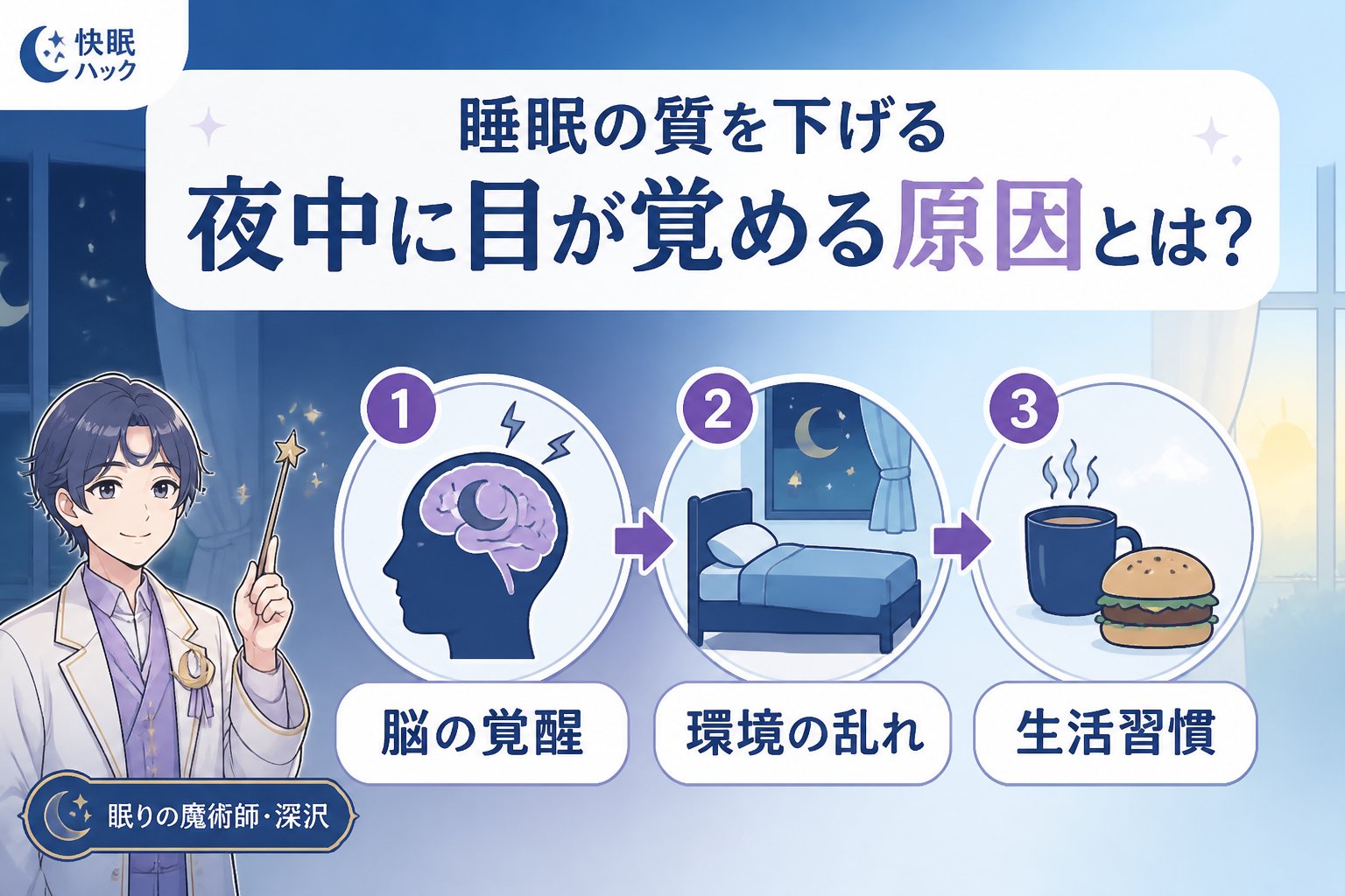 快眠グッズ 睡眠の質を下げる夜中に目が覚める原因とは？
