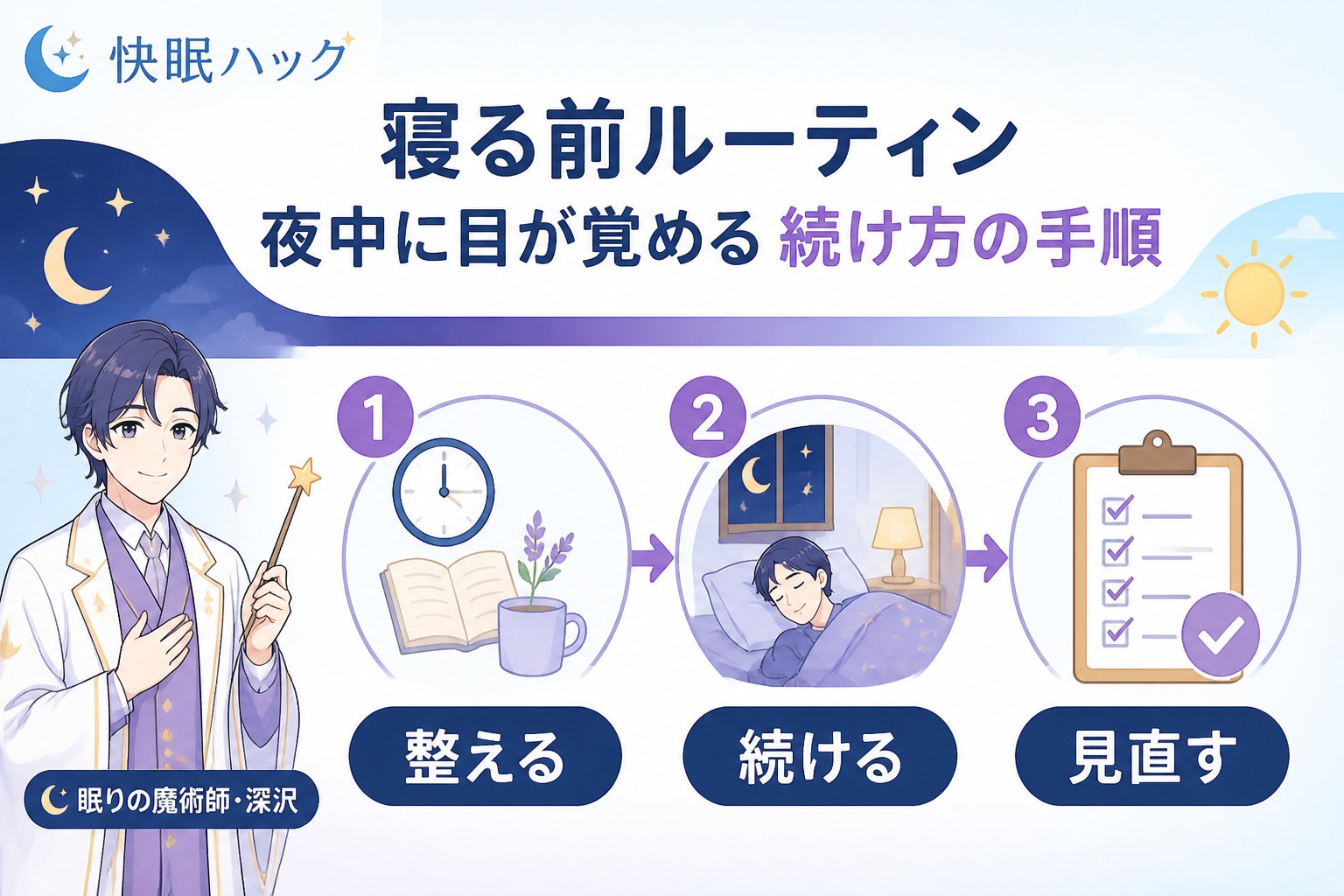 快眠グッズ 寝る前 ルーティン 夜中に目が覚める 続け方を進める手順