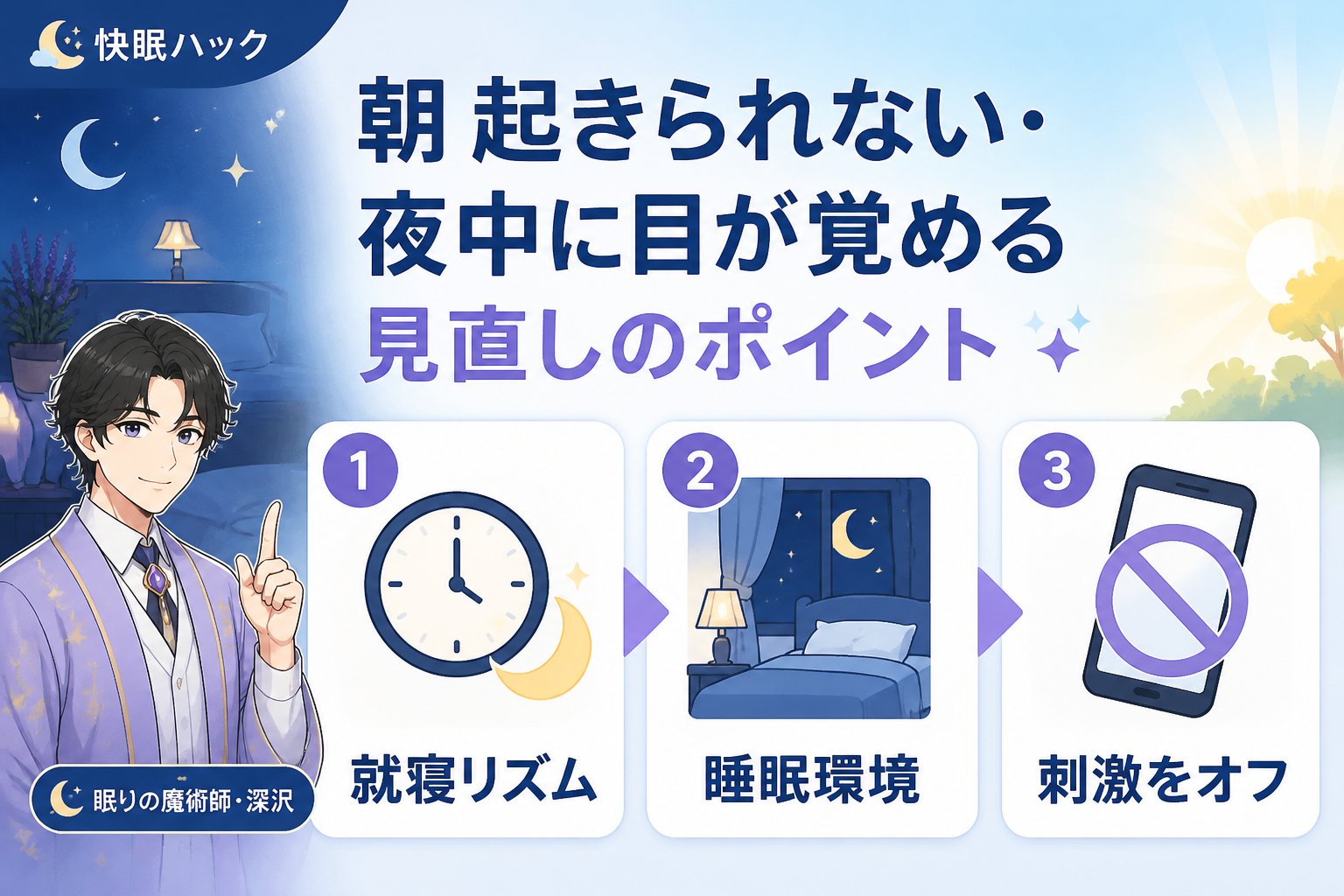 快眠グッズ 朝 起きられない夜中に目が覚める見直しのポイント