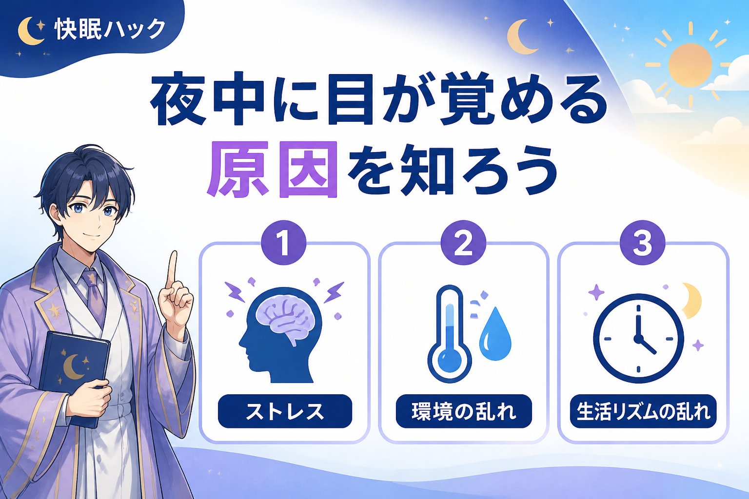 快眠グッズ 夜中に目が覚める原因を知ろう