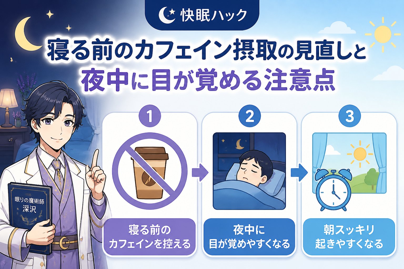 快眠グッズ 寝る前のカフェイン摂取の見直しと夜中に目が覚める注意点