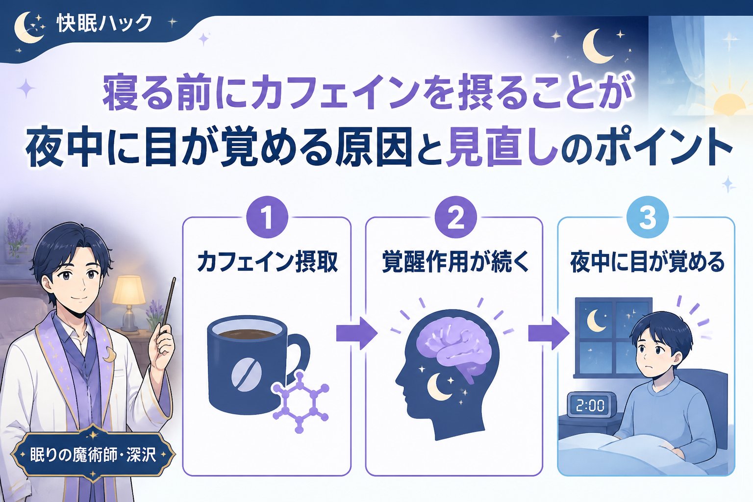 快眠グッズ 寝る前にカフェインを摂ることが夜中に目が覚める原因と見直しのポイント