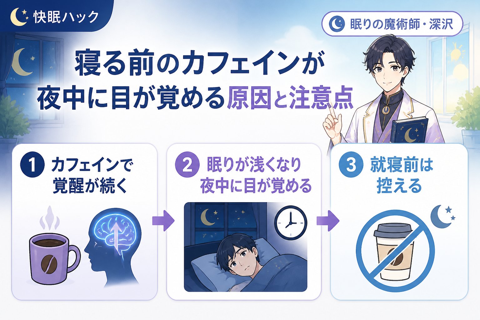 快眠グッズ 寝る前カフェインの注意点（夜中に目が覚める）を含む対策と具体的な手順